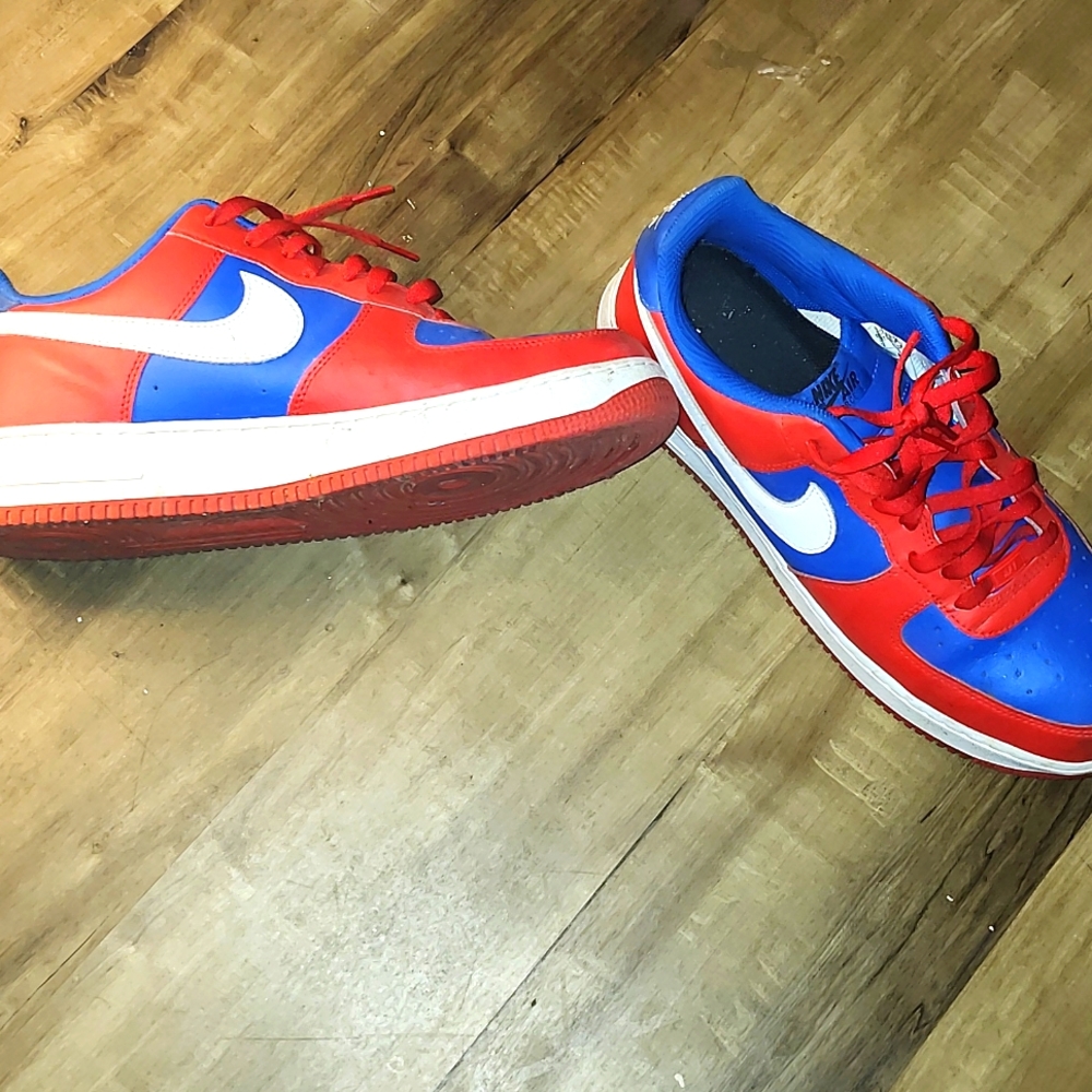 Size 13 Nike Air force ones custom red,blue,and white